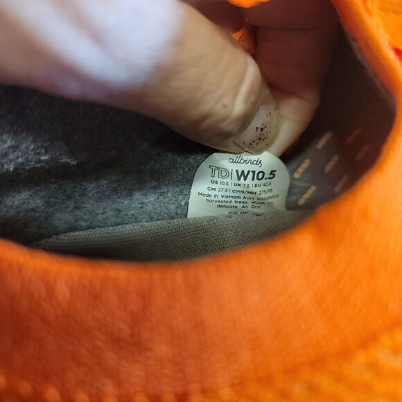 Allbirds Orange Tree Dasher Relay Slip On Sneakers Womens Size 10.5 - Picture 7 of 11